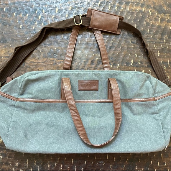 Maika Gray and Brown Duffle Bag - Picture 1 of 6